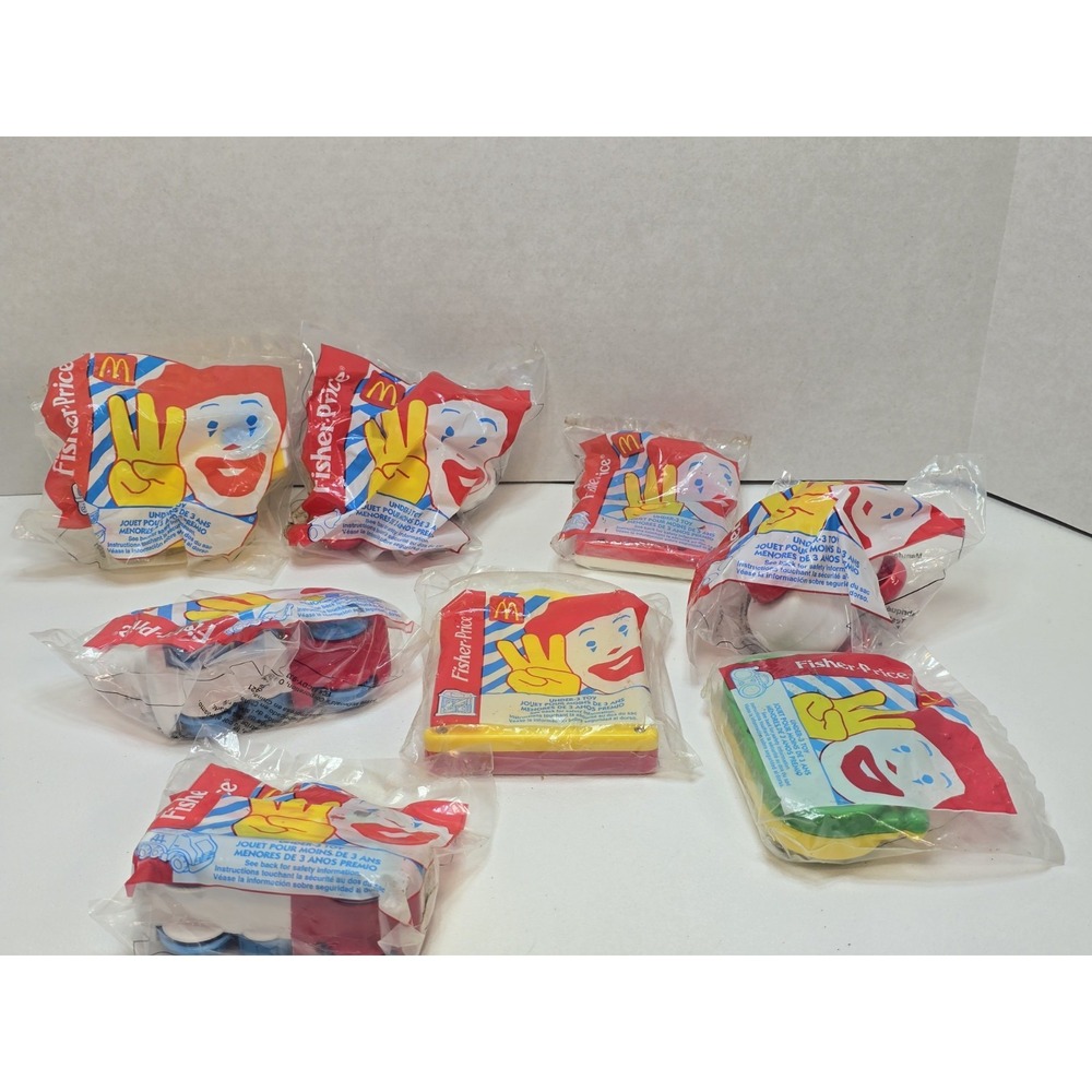 8 Fisher-Price McDonald's Kids Meal Premium Toys Lot Sealed 1996